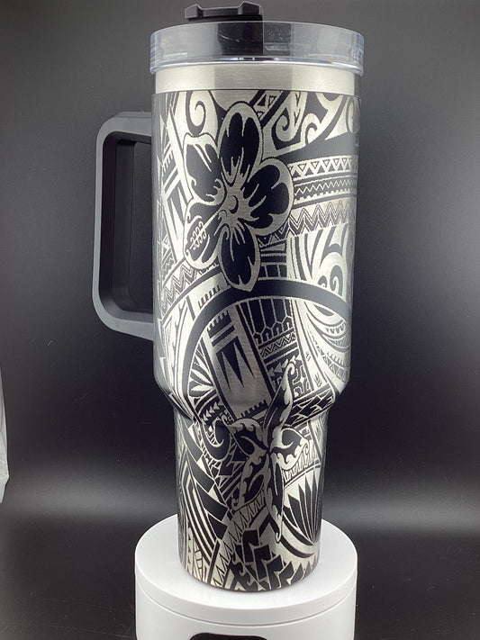 40 oz Hawaiian tribal tumbler